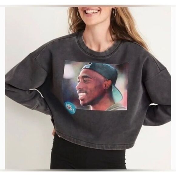 Chemistry Tupac "Poetic Justice" cropped boxy-fit sweatshirt Size Small - Picture 2 of 9